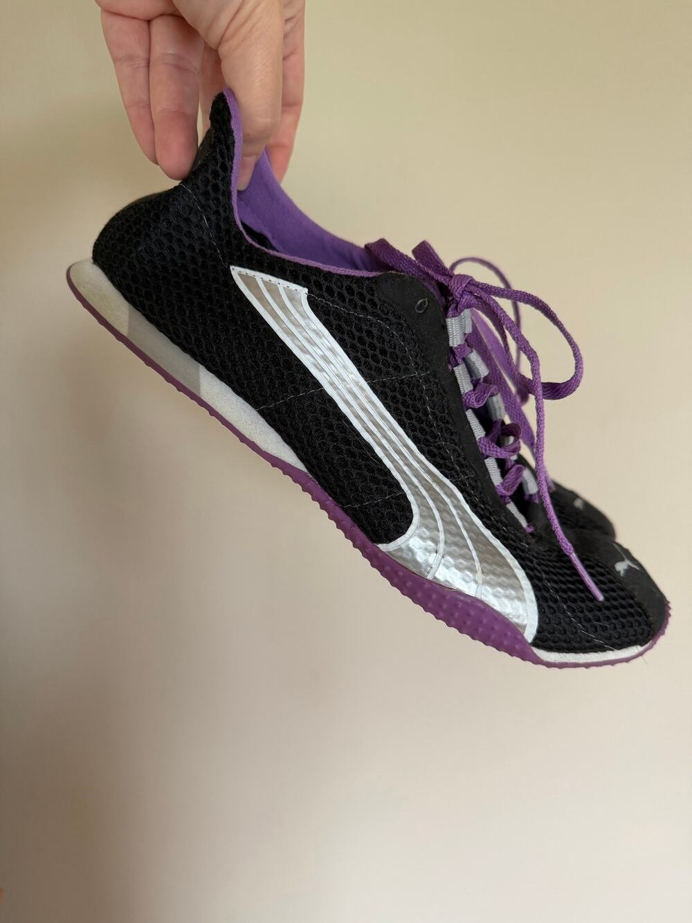 Vtg Y2K Purple Black Silver Puma H Street Sneakers Size 8